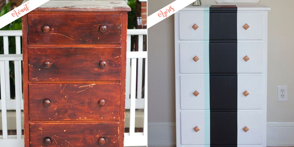 Refinished Chest, before and after