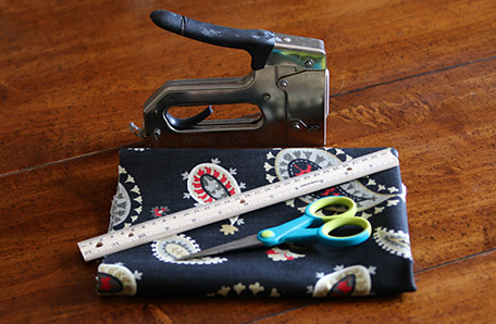 Tools and fabric for the new chair upholstery