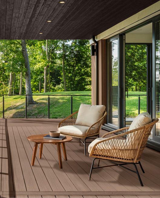 Back patio painted in Taupe