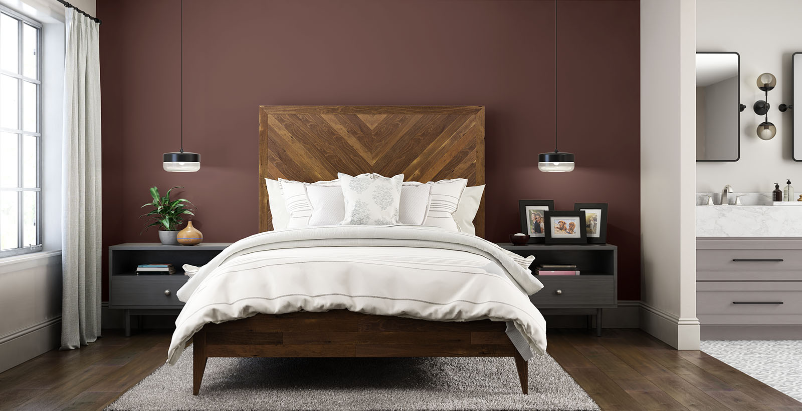 chambre rouge moderne audacieuse et dramatique