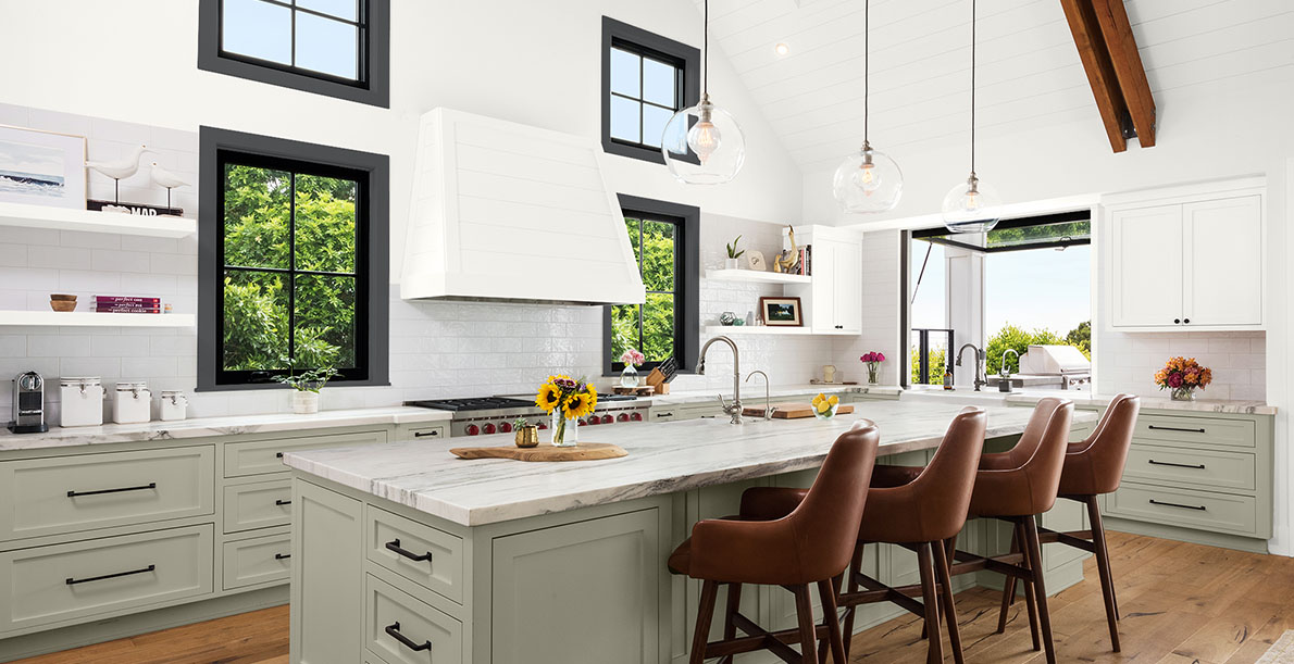 cuisine vert classique gaie et conviviale