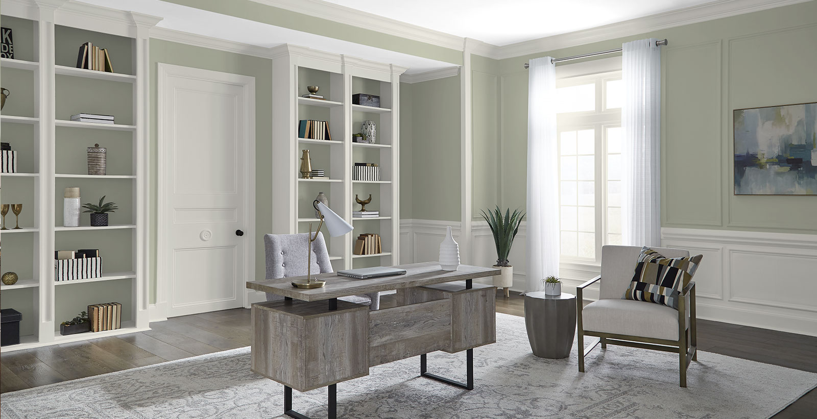 bureau vert classique confortable et accueillant