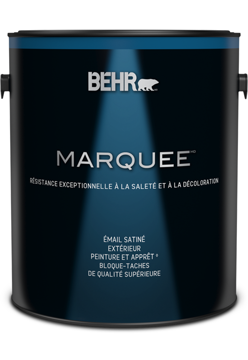 One 3.79 L can of Marquee exterior paint, satin enamel