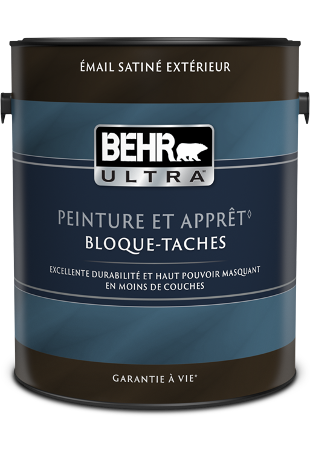 One 3.79 L can of Ultra exterior paint, satin enamel