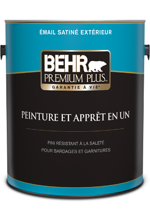 One 3.79 L can of Premium Plus exterior paint, satin