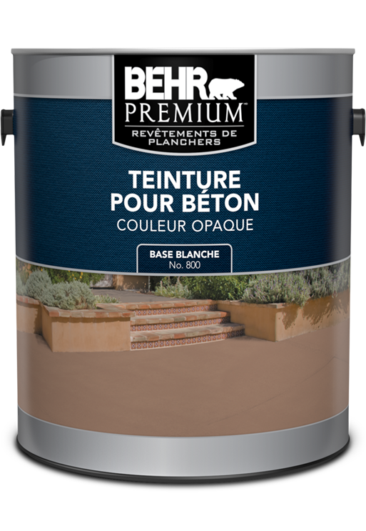 Can of Behr Premium Solid Color Concrete Stain