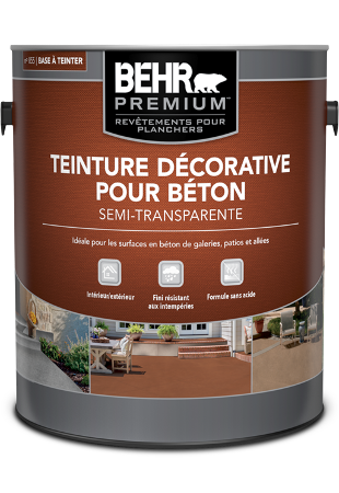 Can of Behr Premium Semi-Transparent Decorative Concrete Stain