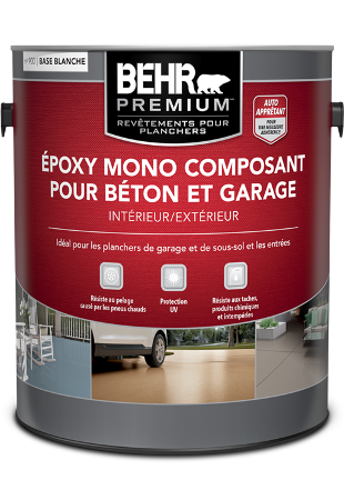 Can of Behr Premium Concrete and Garage Self-Priming 1-Part Epoxy