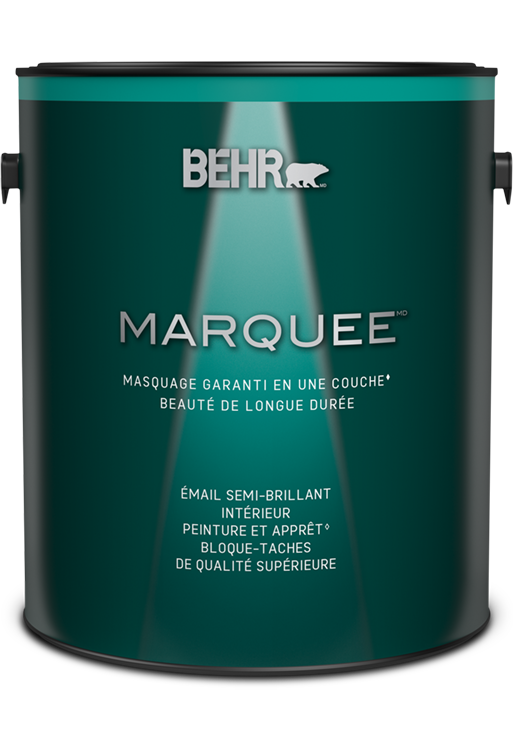 One 3.79 L can of Marquee interior paint, semi-gloss enamel