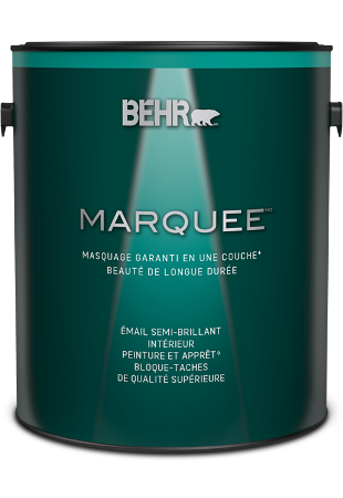 One 3.79 L can of Marquee interior paint, semi-gloss enamel