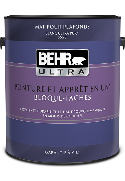 One 3.79 L can of Behr Ultra ceiling paint