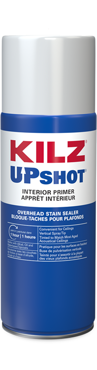 Aerosol can of Kilz Upshot Primer