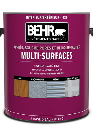 One 3.79 L can of Behr Multi Surface Primer