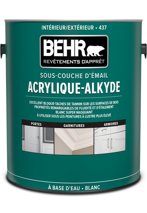 One 3.79 L can of Behr Acrylic Alkyd enamel undercoater