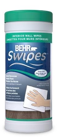 Container of Behr Swipes interior wall wipes
