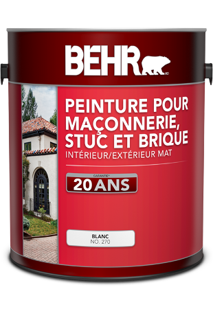 One 3.79 L can of Masonry, Stucco and Brick paint, flat