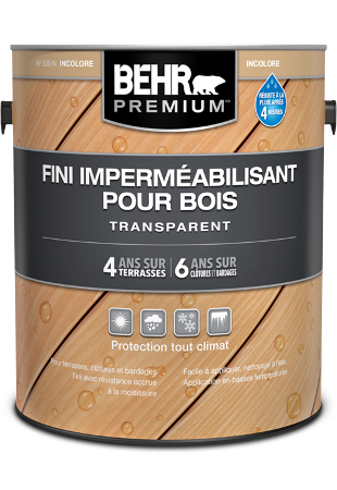 1 gal can of Behr Premium Transparent Waterproofing Wood Finish