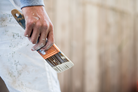 Painter with brush