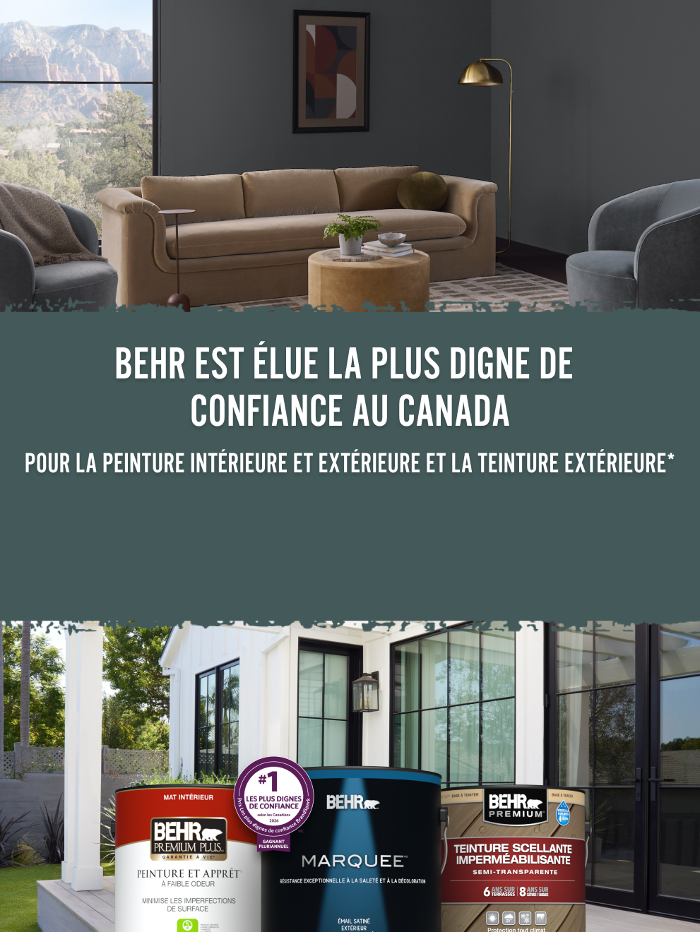 Élues peinture intérieure, peinture extérieure et teinture extérieure les plus dignes de confiance selon les consommateurs canadiens d’après l’Étude 2025 de BrandSparkMD sur la confiance des Canadiens