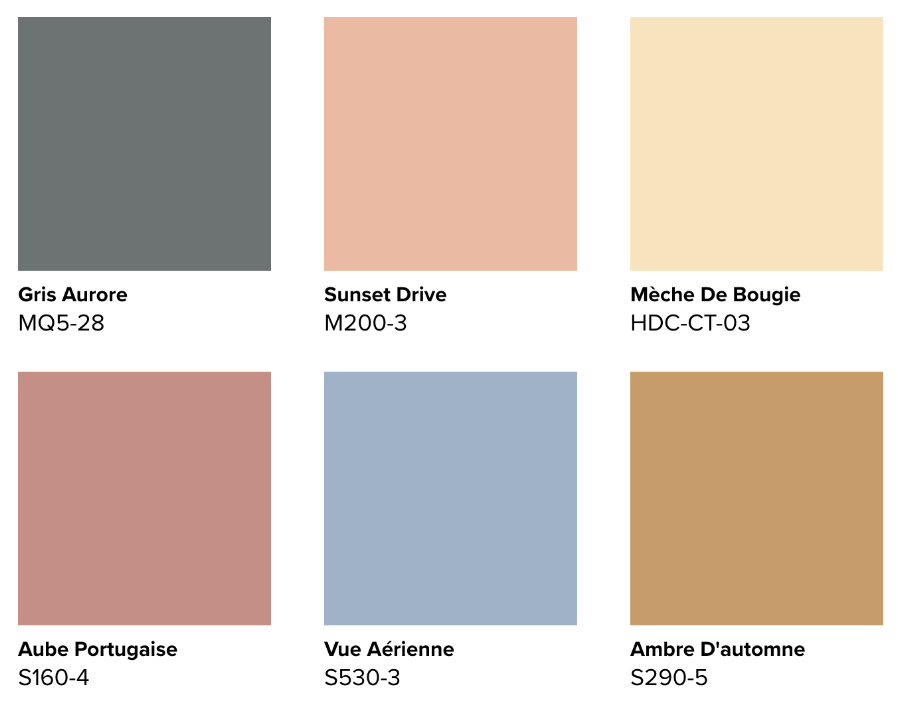 Une palette de couleurs inspirée d’un lever de soleil